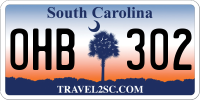 SC license plate OHB302