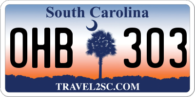 SC license plate OHB303