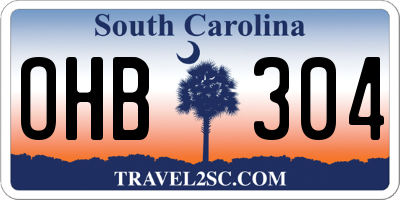 SC license plate OHB304