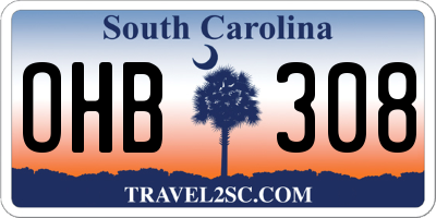 SC license plate OHB308