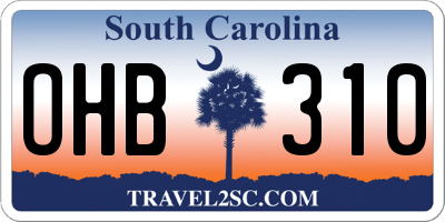 SC license plate OHB310