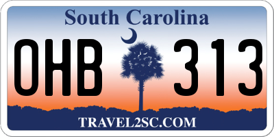 SC license plate OHB313