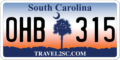 SC license plate OHB315