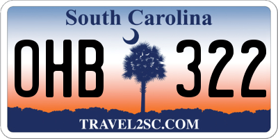 SC license plate OHB322
