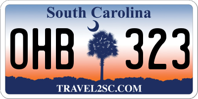 SC license plate OHB323
