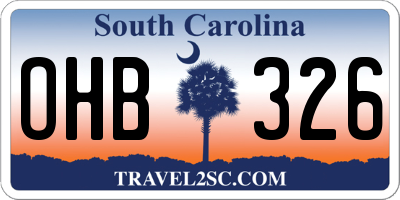 SC license plate OHB326