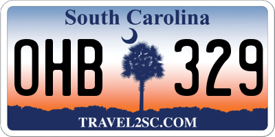 SC license plate OHB329