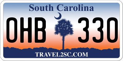 SC license plate OHB330