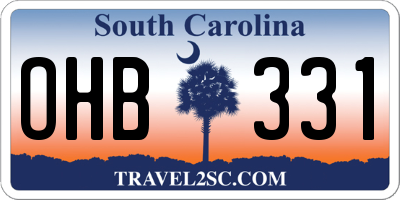 SC license plate OHB331
