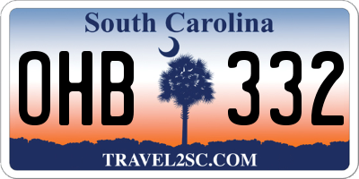SC license plate OHB332