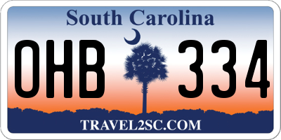 SC license plate OHB334