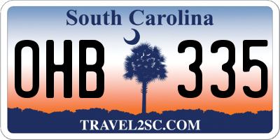 SC license plate OHB335