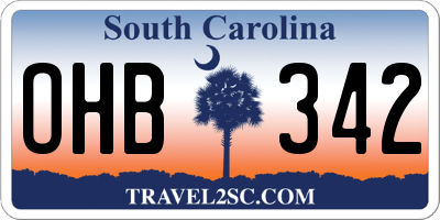 SC license plate OHB342