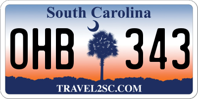 SC license plate OHB343
