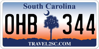 SC license plate OHB344