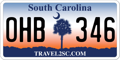 SC license plate OHB346