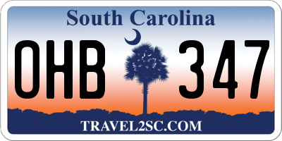 SC license plate OHB347