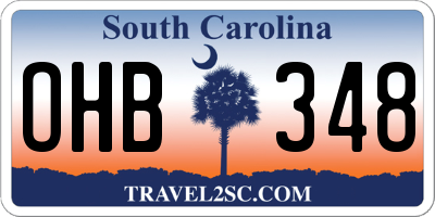 SC license plate OHB348