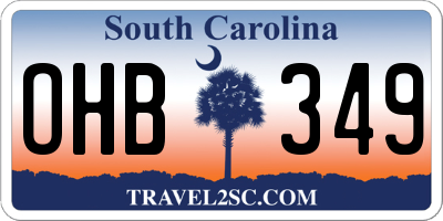 SC license plate OHB349