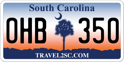 SC license plate OHB350