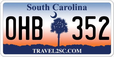 SC license plate OHB352