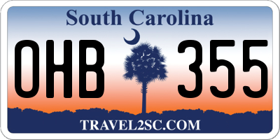 SC license plate OHB355
