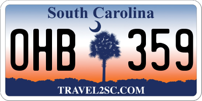SC license plate OHB359