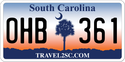 SC license plate OHB361