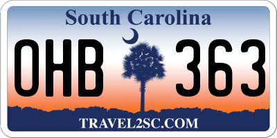 SC license plate OHB363