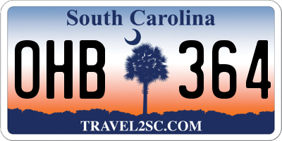 SC license plate OHB364