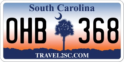 SC license plate OHB368