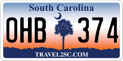 SC license plate OHB374