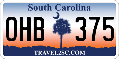 SC license plate OHB375
