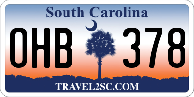 SC license plate OHB378