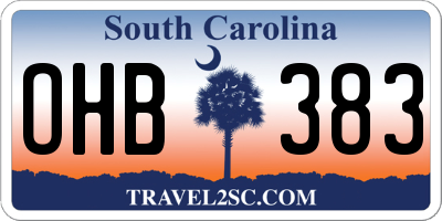 SC license plate OHB383