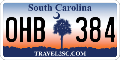 SC license plate OHB384