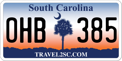 SC license plate OHB385