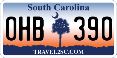 SC license plate OHB390