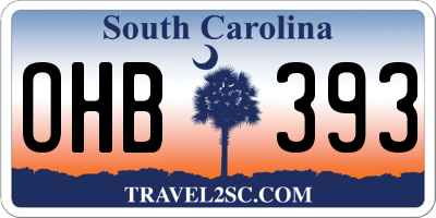 SC license plate OHB393