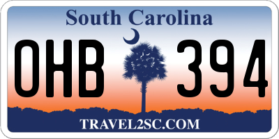 SC license plate OHB394