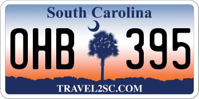 SC license plate OHB395