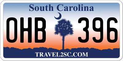 SC license plate OHB396