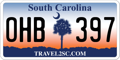 SC license plate OHB397