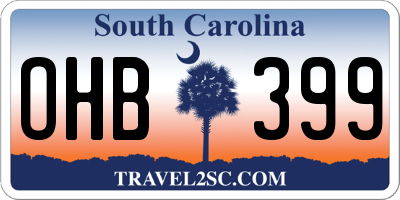 SC license plate OHB399