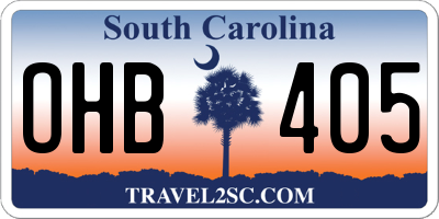 SC license plate OHB405