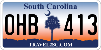 SC license plate OHB413