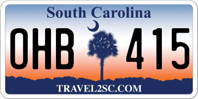 SC license plate OHB415