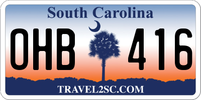 SC license plate OHB416