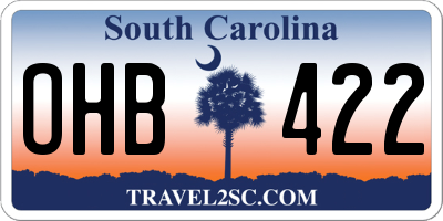SC license plate OHB422