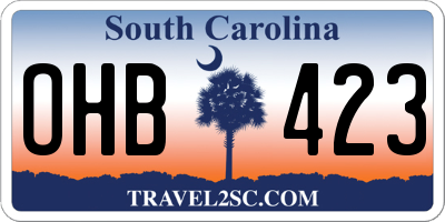 SC license plate OHB423